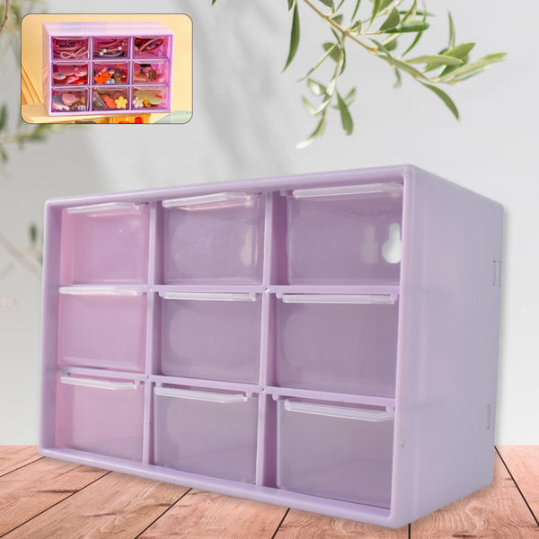 Plastic compact 9-compartment drawer organizer for jewellery and craft items India