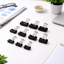 strong black binder clips 10 pc set for office use