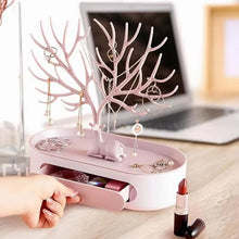 Plastic earring holder and necklace rack with storage drawer India