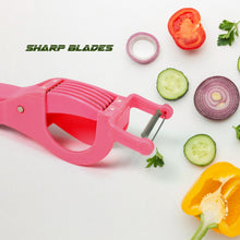 2-in-1 Vegetable & Fruit Cutter with 5-Blade Peeler (1 Pc / Multicolor)