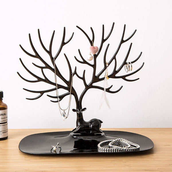 Deer-shaped jewellery display holder for earrings and necklaces antler tree India
