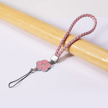 Flower Shape Metal Alloy Pendant with Braided Leather Hand Strap (1 Pc)