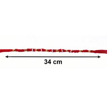 Handmade Red Bracelet Rakhi with White Beads (1 Pc)