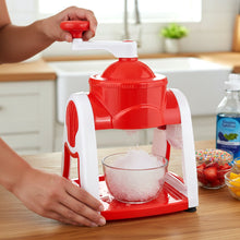 Red manual ice crusher machine