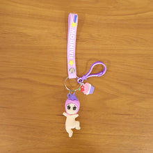 Cute Doll & Cupcake Keychain with Rainbow Strap (1 Pc)