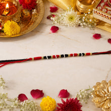 Traditional Handmade Red Black Thread Rakhi for Brother (1 Pc)