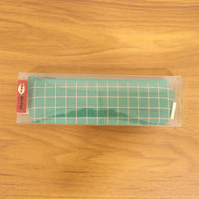 Premium Green Grid Printed Zipper Pencil Pouch Organizer (1 Pc)