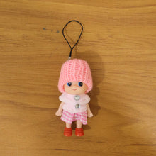 Cute Mini Doll Keychain Soft Knitted Cap Girl Charm Keyring (1 Pc / Mix Color)