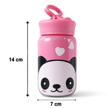 Cute Cartoon Printed Glass Drinking Bottle Cup with Lid (340 ML)