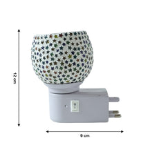Decorative Star Pattern Kapoor Dani Mosaic Glass Plug-In Night Lamp (1 Pc)