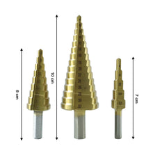3X Large HSS Steel Step Cone Drill Titanium Bit Set Hole Cutter (4-32, 4-20, 4-12mm)