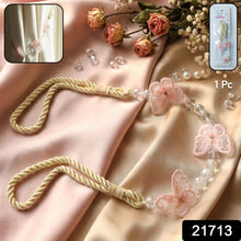 Decorative floral bead curtain holder