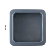 Square Metal Storage Tin Box with Transparent Window Lid (1 Pc, 9.5 x 9.5 Cm)
