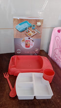 Kid's Car Shaped Plates Cup / Lunch Box Dinnerware (4 Pcs Set / 1000 ML Lunch Box)