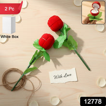 Flower-shaped rose ring box open showing ring holder India