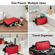 Portable Travel Hand Pouch / Shaving Kit Bag for Multipurpose Use (Red)