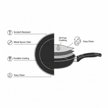 Induction Base Hard Anodized Tadka Fry Pan Nonstick