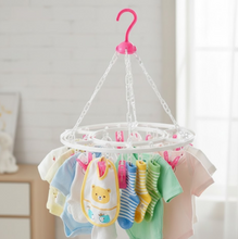 Plastic Round Cloth Drying Stand Hanger with 24 Clips (Multicolour)