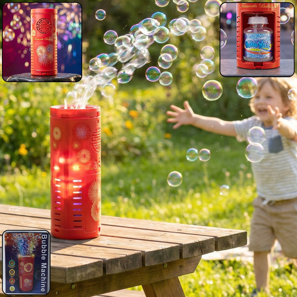 Automatic Bubble Machine Toy with LED Light Effects (1 Set)