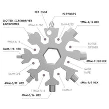 Durable 18-in-1 Snowflake Multi-Tool – Bottle Opener & Screwdriver Wrench Kit