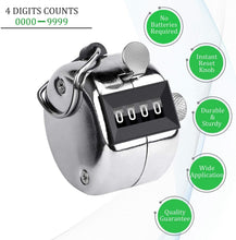 Manual tally counter with four-digit counter display