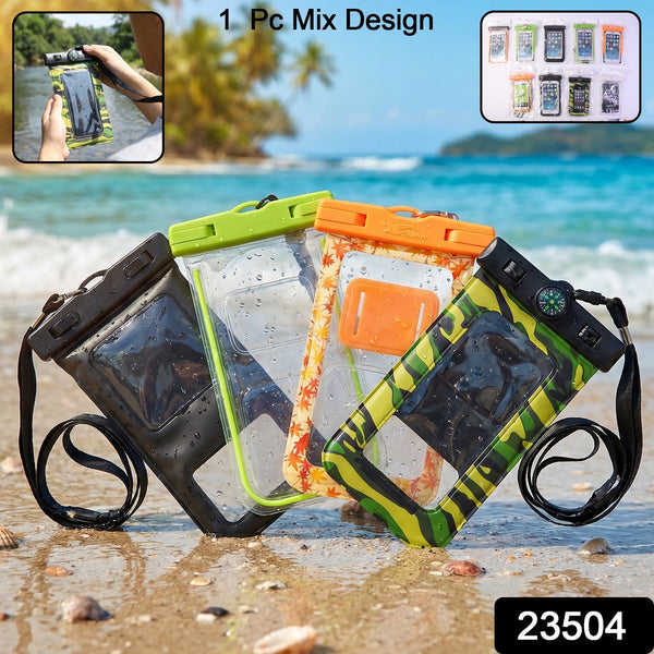 Mix color waterproof mobile pouch SKU labeled