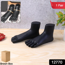 Black foot mannequin display pair side view India