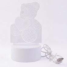 3D Teddy Bear LED Night Lamp – Soft LED Desk Light with Heart Design (1 Pc)