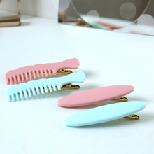Pastel Comb-Style Hair Clip Set (4 Pc)