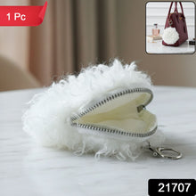 Fluffy small coin wallet product shot