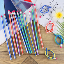 7-Piece Multicolored Swirl Design Pencils Set with Eraser