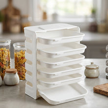 Wall Mount 6-Layer Food Storage Rack – Stackable, Space-Saving Organizer