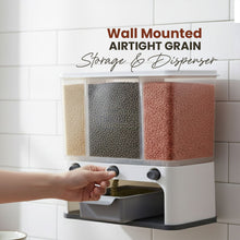 Easy Flow Cereal Dispenser for Kitchen 3 in 1 Push Button Wall Mount Container