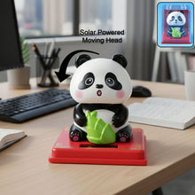 Solar powered moving head panda showpiece