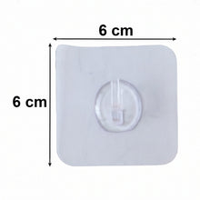 Transparent Square Self Adhesive Wall Utility Hook (1 Pc)