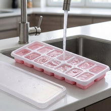 Multipurpose Plastic Ice Cube Tray With Lid (Pack of 2, 14 Grid Each)