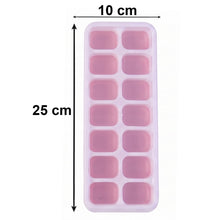 Multipurpose Plastic Ice Cube Tray With Lid (Pack of 2, 14 Grid Each)