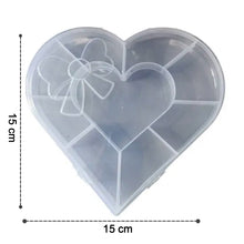 Heart-shaped bead box open showing compartments India