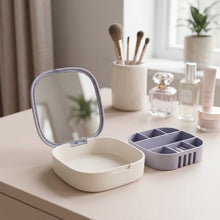 Plastic Jewelry Storage Box with Built-in Mirror (1 Pc)