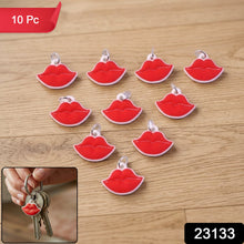 Cute Lips Shape Bag Charm Keychain Set (10 Pc)