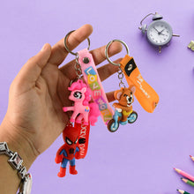 Cute Cartoon Silicone 3D Key Chain with Metal Hook & Strap (Pack of 1)