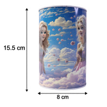 Cartoon Printed Metal Coin Saving Box – 1 Pc Cute Princess Design Money Bank for Kids