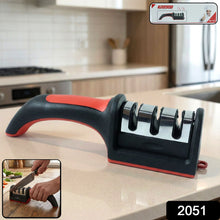 Manual Red & Black Knife Sharpener – 3-Stage Tool for Ceramic & Steel Knives