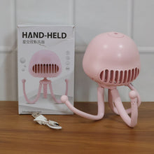 Handheld Mini Fan with LED Star Projector Flexible Tripod Stand (1 Pc)