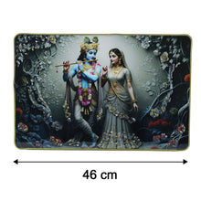 Divine Radha Krishna Flute Art Wall Frame (1 Pc, 45x30 Cm)