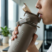 Stainless Steel Water Vacuum Insulated Bottle With Straw (1500ML, Mix Color)