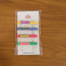 Sweet Text Decorative Hair Clip Set (4 Pc)