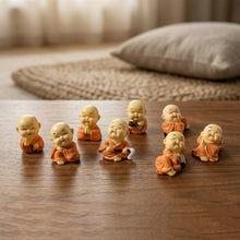 Adorable Mini Monk Buddha Idol Set (8 Pc)