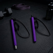 Fitness Exercise Tube Rod Gym Equipment Pilates Bar with Resistance Bands (2 Pc)