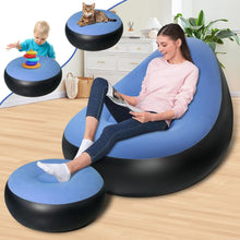 Inflatable Sofa Chair with Footstool & Foot Pump (1 Set)